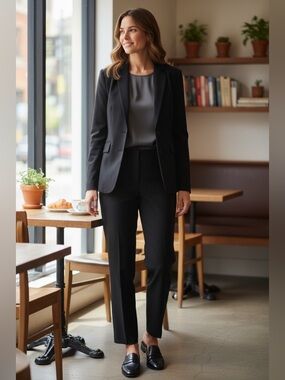 Brooks Brothers Blk Wool Suit Set Size 12 Made in USA Classic Blazer & Slacks